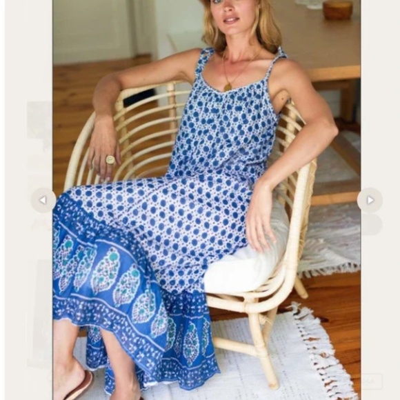 Emerson Fry India Collection Sundress Heritage Blue XS/S NWOT - Picture 5 of 12